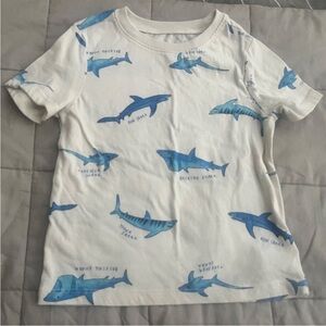 Old Navy Kids Shark Print Shirt - White and Blue